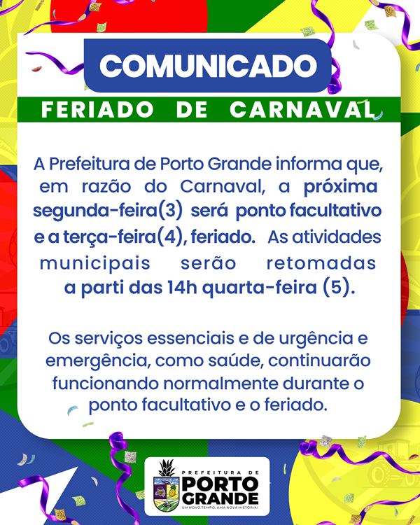 COMUNICADO DE FERIADO FACULTADO!